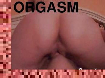 orgasm, tussu, amatöör, kodus-tehtud, paar, pepu, näole-istumine, märg, femdom