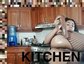 Thicc Latina Pilar Masturbating in the kitchen