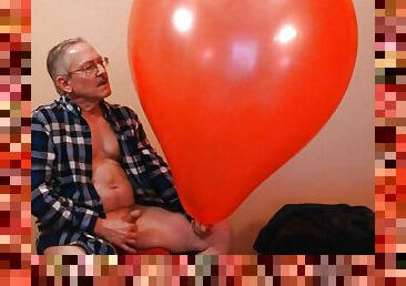 87) Cum on Giant Red Balloon -- Cont from Vid 86 -- Balloonbanger