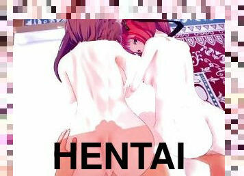 wystrysk-spermy, lesbijskie, anime, hentai