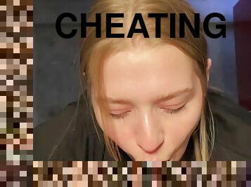 The slut got fucked up and kicked out of the house for cheating.