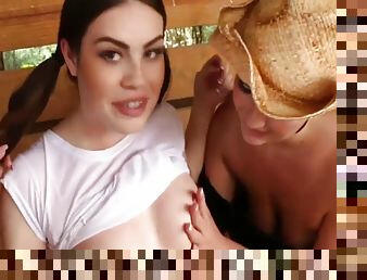 Three Latina Babes Lick Each Others Pussy On The Ranch - Daisy Dukes, Ivy Rose And Veronique Vega