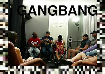 gangbang, casting, wytrysk, wywiad, małe-cycki