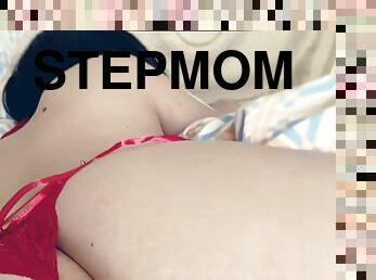 Stepmom In Red Bodysuit Lets Her Stepson Touch Her Puffy Pussy Lips - Homemade