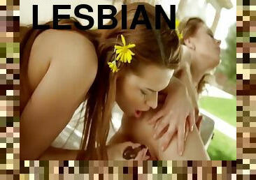 Licking the lesbian pussy