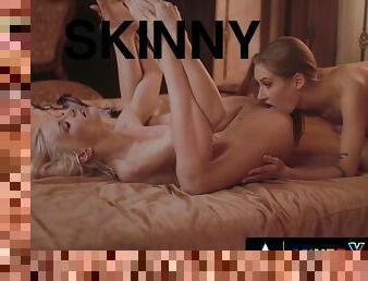 Zazie Skymm And Tiffany Tatum In Skinny Brunette Goddess Sucks Clitoris And Spits On That Pussy