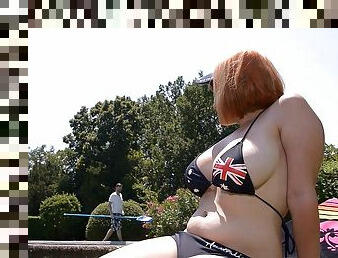 Busty Redhead Lola Fauve bangs pool boy after sucking his veiny cock GP653 - PornWorld