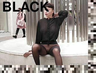 Black Pantyhose With Naughty Lada