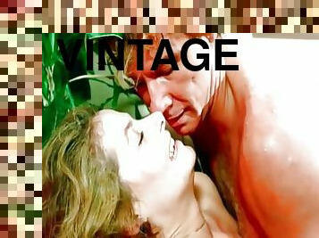 Vintage beauty girls are being seduced by retro dudes to fuck at party