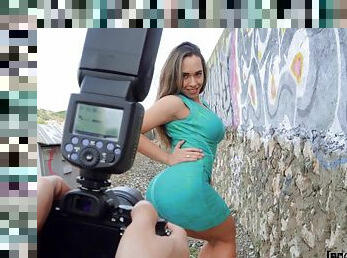 Briana's Naked Outdoor Photo Shoot 1 - busty slut with big ass Briana Banderas in POV hardcore