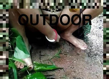 Best Ever Outdoor Pissing And Sex With My Desi Maid