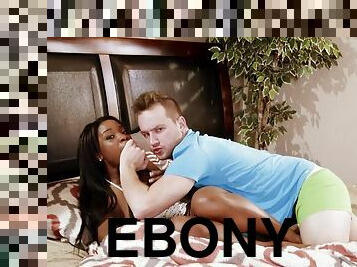 Ebony hottie Mya Mays has interracial affair with white cock