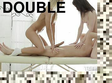 Anal Threesome Sex Story At The "Double The Pleasure" Sex Clip