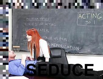 Adorable redhead Krystal Orchid seduces her teacher