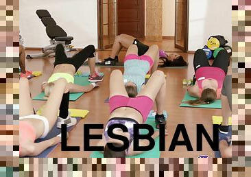 Kissing Lesbians In Fitness Room Make Me Cum With Fantastic Orgasm