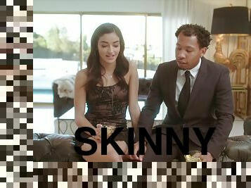 Skinny Teen Girl Goes Black