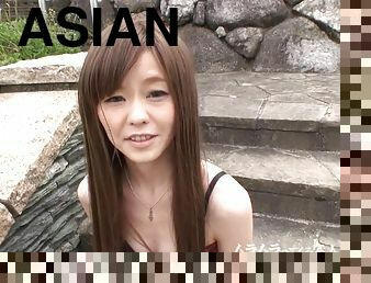jizz in coquettish asian girl's vagina - ami nakano