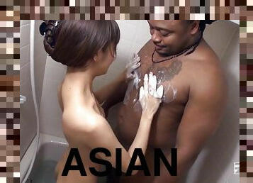 asian girl filled with black penis