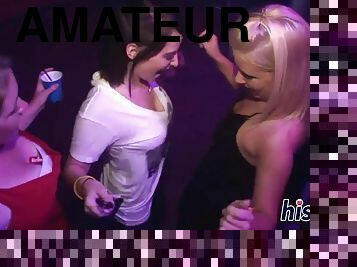 Naughty honeys have fun in the club - amateur porn