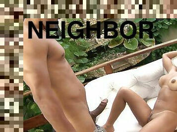 Luscious Latina went to visit her neighbor and he fucked her