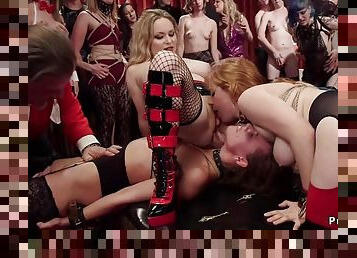 Dominatrix made her slaves sex orgy getting laid