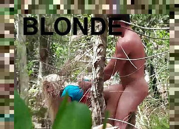 Blonde Ashlee Chambers pleases a man in the woods. Pt.2 720 HD.