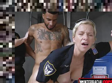 One by one this randy female large-breasted cops