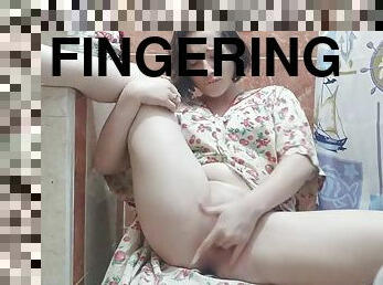 Masturbating with fingers and nails