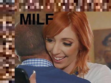 Watch as two redhead preppies suck and fuck a big hard cock