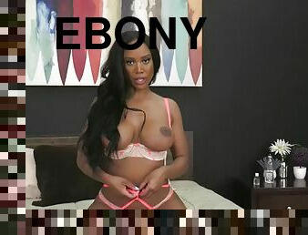 Big tit ebony beauty August Skye pounded hard from behind by Nathan Bronson