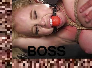 Dude butt fucking bangs big honkers boss in bondage