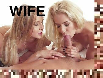 A wife brings her hot bestie to do a theesome with her husband