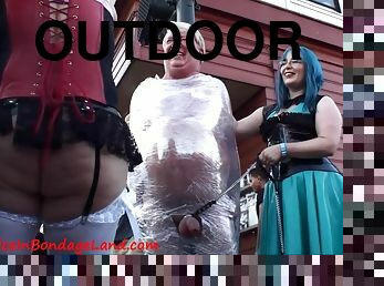 Crazy outdoor BDSM amateur porn video