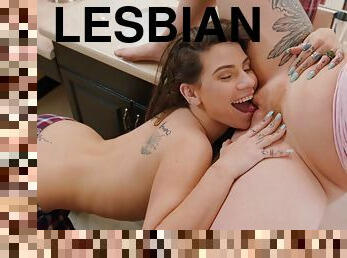 Lesbian cuties get their total shower satisfaction together