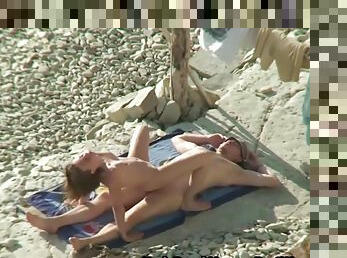 Couple Share Exciting Moments On Nude Beach Voyeur