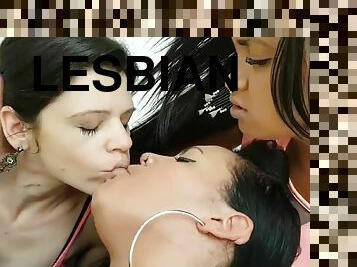 Three Lesbians Kissing Erotic Video