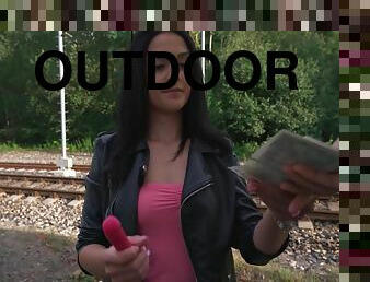 POV outdoor copulating with Mia Trejsi