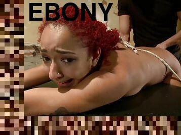 Bound ebony slit and booty shagged