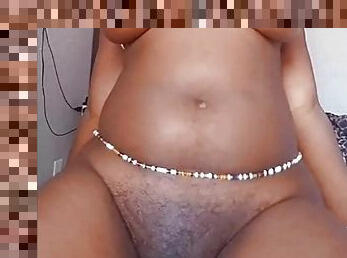 Ebony creampie and twerk. Pussy play