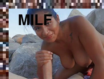 storatuttar, utomhus, publik, fitta-pussy, avsugning, gigantisk-kuk, milf, latinska, strand, ritt