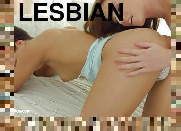 lesbisk, fingerknull, underkläder, rumpa-butt