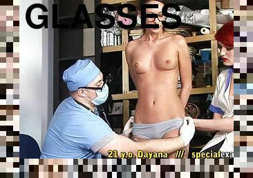 Young Nerdy Girl With Glasses Meets Pervy Doctor And Nurse
