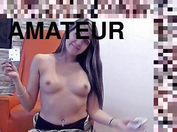 joi game: amateur babe playing cards and stripping down
