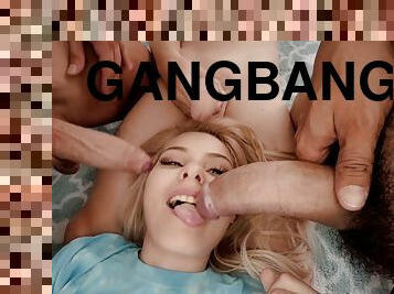 Gorgeous young lady gangbang incredible sex video