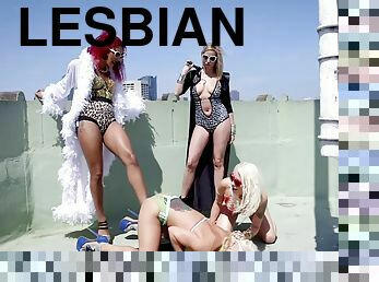 Three lesbians anal hardcore fucks blond hair babe sub