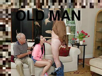 Old Man Fucks Nasty Brunette Teen Girl