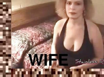 Naughty wife fucked in a slutty BBC dress in a cheap motel