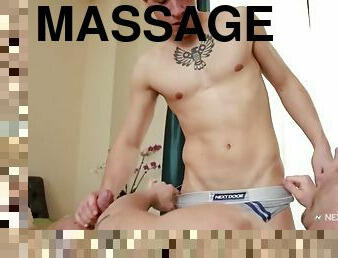 Erotic massage with big dick and fucking for sexy muscular handsome guy