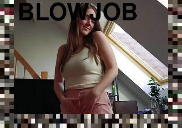 My first blowjob + facial! German Amateur Lina Vie