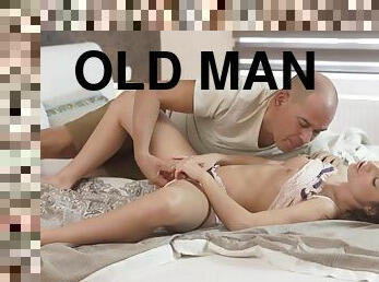 OLD4K. Slim Anita Bellini from Hungary has quick sex with an old man